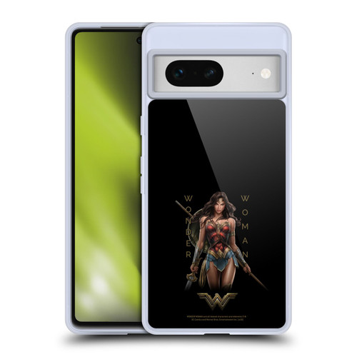 Wonder Woman Movie Character Art Typography Soft Gel Case for Google Pixel 7