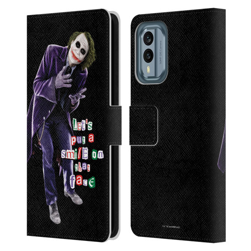 The Dark Knight Graphics Joker Put A Smile Leather Book Wallet Case Cover For Nokia X30