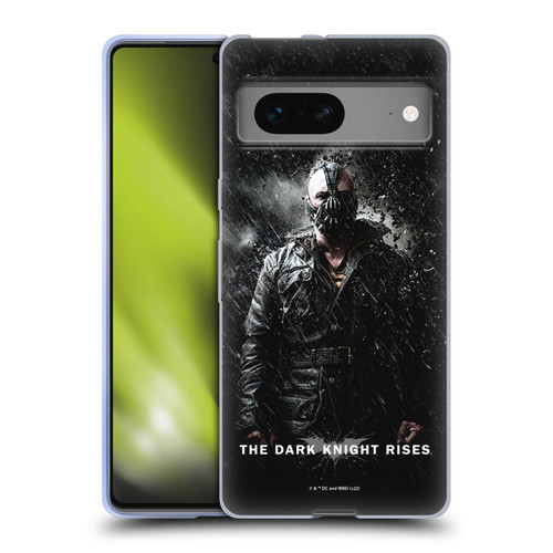 The Dark Knight Rises Key Art Bane Rain Poster Soft Gel Case for Google Pixel 7