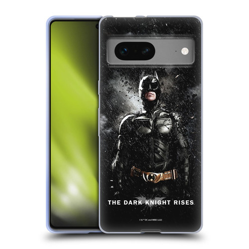 The Dark Knight Rises Key Art Batman Rain Poster Soft Gel Case for Google Pixel 7