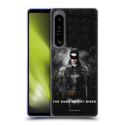 The Dark Knight Rises Key Art Catwoman Rain Poster Soft Gel Case for Sony Xperia 1 IV