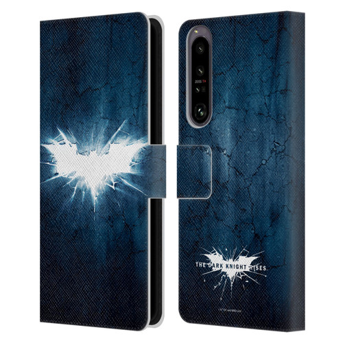 The Dark Knight Rises Logo Grunge Leather Book Wallet Case Cover For Sony Xperia 1 IV