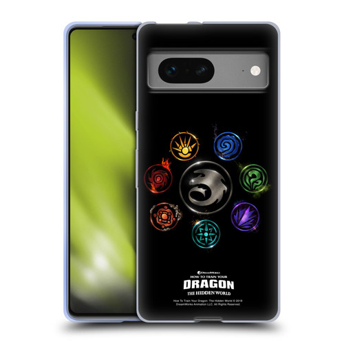 How To Train Your Dragon III Icon Art Group Soft Gel Case for Google Pixel 7