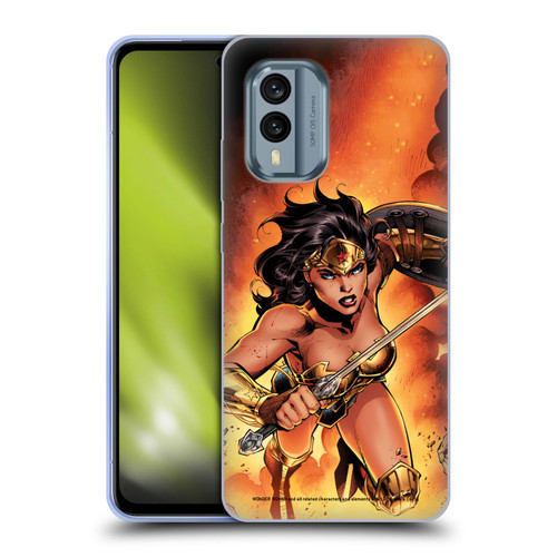 Wonder Woman DC Comics Comic Book Cover Justice League #4 2018 Soft Gel Case for Nokia X30
