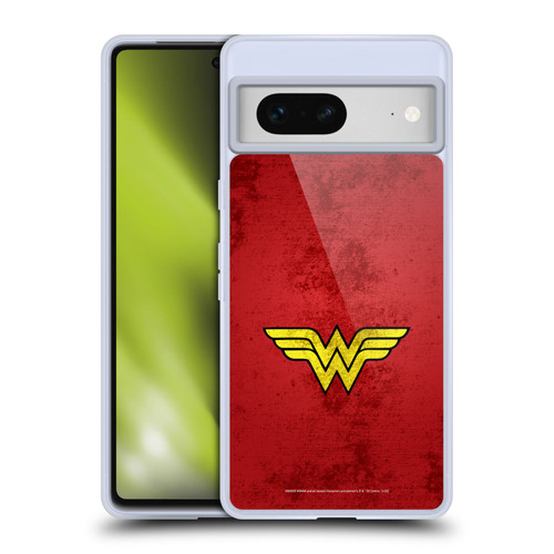 Wonder Woman DC Comics Logos Distressed Look Soft Gel Case for Google Pixel 7