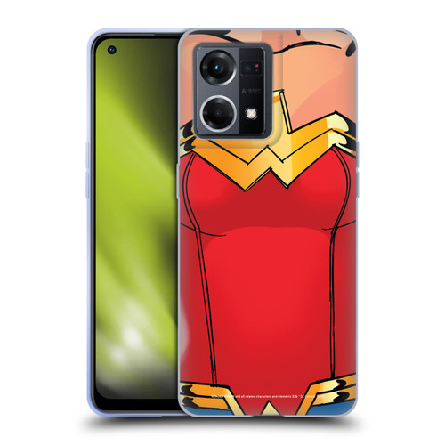 Wonder Woman DC Comics Logos Costume Soft Gel Case for OPPO Reno8 4G