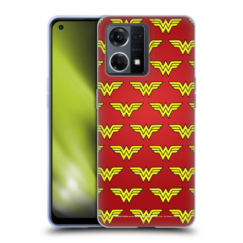 Wonder Woman DC Comics Logos Pattern Soft Gel Case for OPPO Reno8 4G