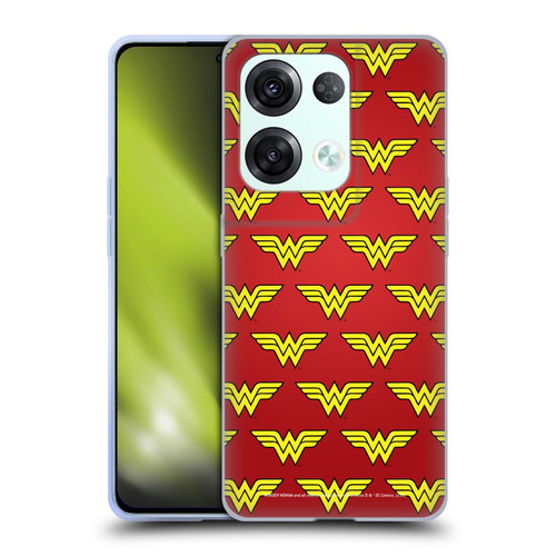 Wonder Woman DC Comics Logos Pattern Soft Gel Case for OPPO Reno8 Pro