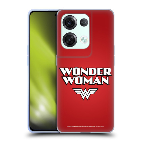 Wonder Woman DC Comics Logos Text Soft Gel Case for OPPO Reno8 Pro