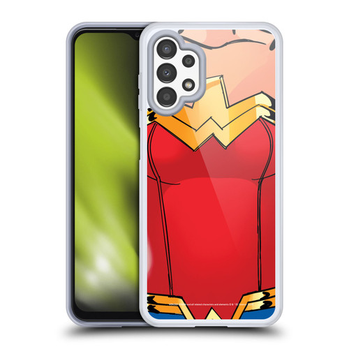 Wonder Woman DC Comics Logos Costume Soft Gel Case for Samsung Galaxy A13 (2022)