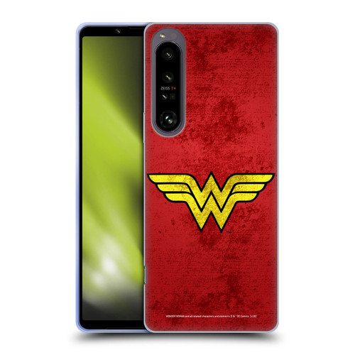 Wonder Woman DC Comics Logos Distressed Look Soft Gel Case for Sony Xperia 1 IV