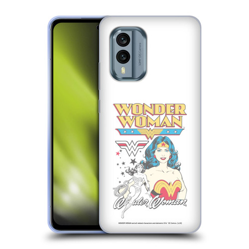 Wonder Woman DC Comics Vintage Art White Soft Gel Case for Nokia X30