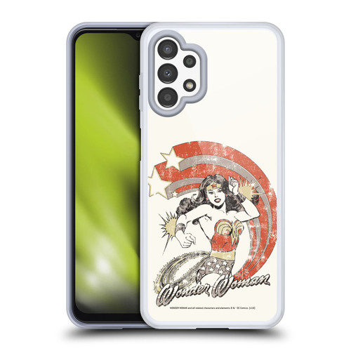 Wonder Woman DC Comics Vintage Art Distressed Look Soft Gel Case for Samsung Galaxy A13 (2022)