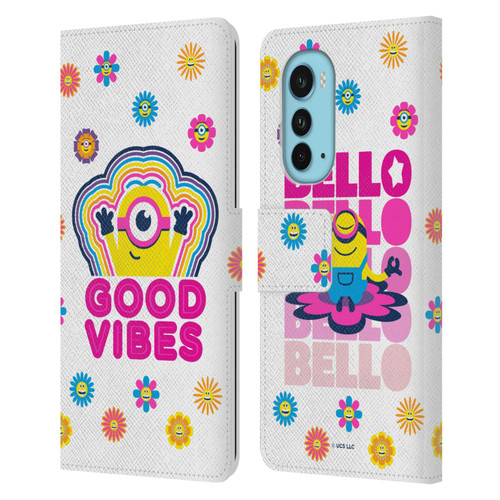 Minions Rise of Gru(2021) Day Tripper Good Vibes Leather Book Wallet Case Cover For Motorola Edge (2022)