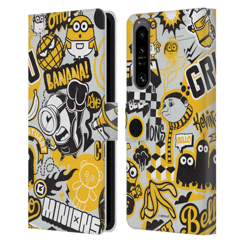 Minions Rise of Gru(2021) Iconic Mayhem Pattern 1 Leather Book Wallet Case Cover For Sony Xperia 1 IV