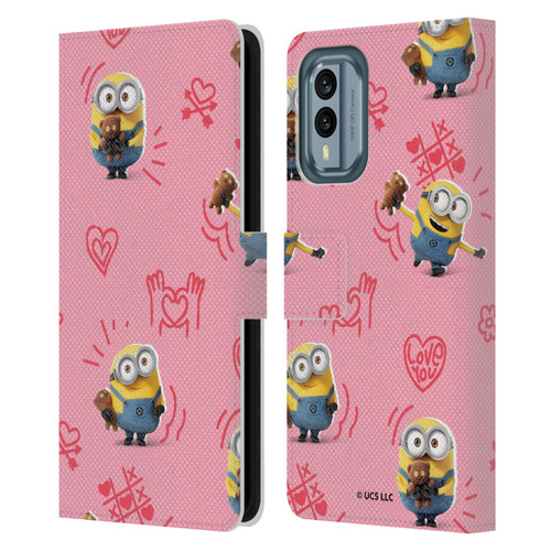Minions Rise of Gru(2021) Valentines 2021 Bob Pattern Leather Book Wallet Case Cover For Nokia X30