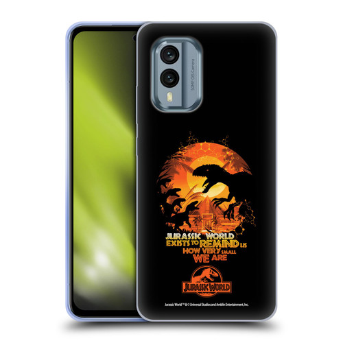 Jurassic World Vector Art Raptors Silhouette Soft Gel Case for Nokia X30