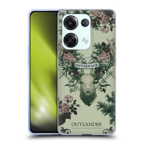 Outlander Composed Graphics Floral Deer Soft Gel Case for OPPO Reno8 Pro