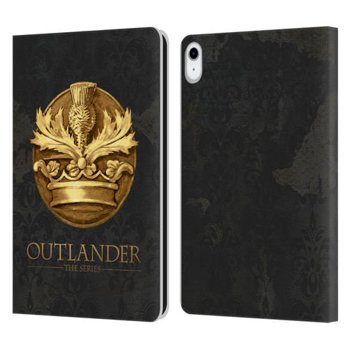 Outlander Seals And Icons Scotland Thistle Leather Book Wallet Case Cover For Apple iPad 10.9 (2022)