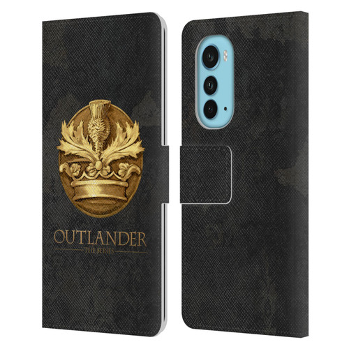 Outlander Seals And Icons Scotland Thistle Leather Book Wallet Case Cover For Motorola Edge (2022)