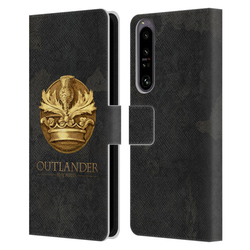 Outlander Seals And Icons Scotland Thistle Leather Book Wallet Case Cover For Sony Xperia 1 IV