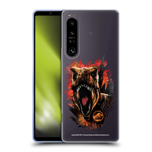 Jurassic World Fallen Kingdom Key Art T-Rex Art Soft Gel Case for Sony Xperia 1 IV