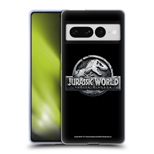 Jurassic World Fallen Kingdom Logo Plain Black Soft Gel Case for Google Pixel 7 Pro