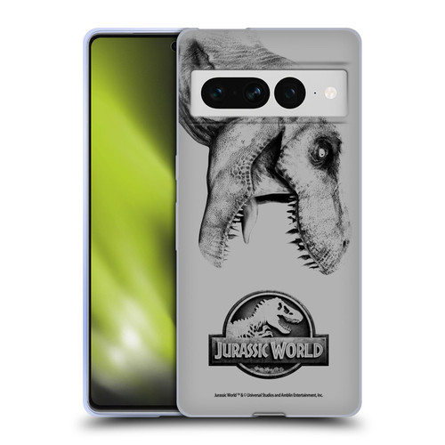 Jurassic World Fallen Kingdom Logo T-Rex Soft Gel Case for Google Pixel 7 Pro