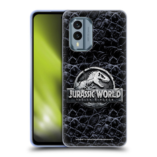 Jurassic World Fallen Kingdom Logo Dinosaur Scale Soft Gel Case for Nokia X30
