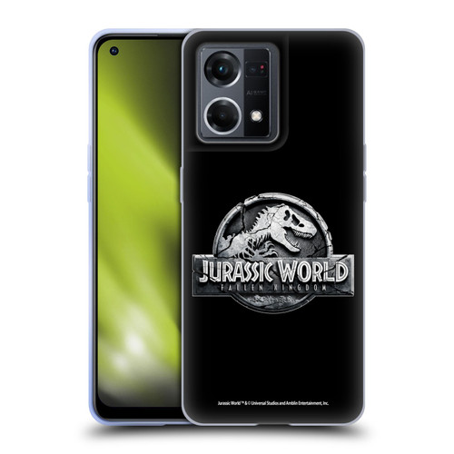 Jurassic World Fallen Kingdom Logo Plain Black Soft Gel Case for OPPO Reno8 4G