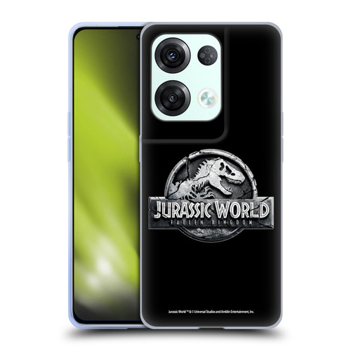 Jurassic World Fallen Kingdom Logo Plain Black Soft Gel Case for OPPO Reno8 Pro