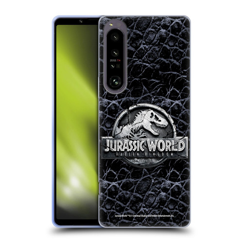 Jurassic World Fallen Kingdom Logo Dinosaur Scale Soft Gel Case for Sony Xperia 1 IV
