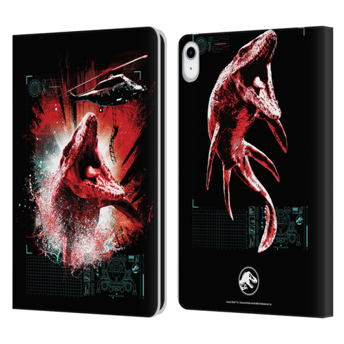 Jurassic World Fallen Kingdom Key Art Mosasaurus Leather Book Wallet Case Cover For Apple iPad 10.9 (2022)