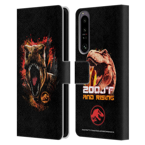 Jurassic World Fallen Kingdom Key Art T-Rex Art Leather Book Wallet Case Cover For Sony Xperia 1 IV