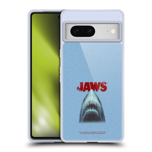 Jaws I Key Art Grunge Soft Gel Case for Google Pixel 7