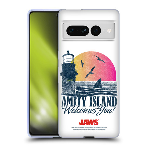 Jaws I Key Art Amity Island Soft Gel Case for Google Pixel 7 Pro