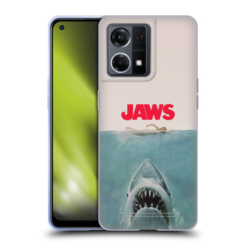 Jaws I Key Art Poster Soft Gel Case for OPPO Reno8 4G