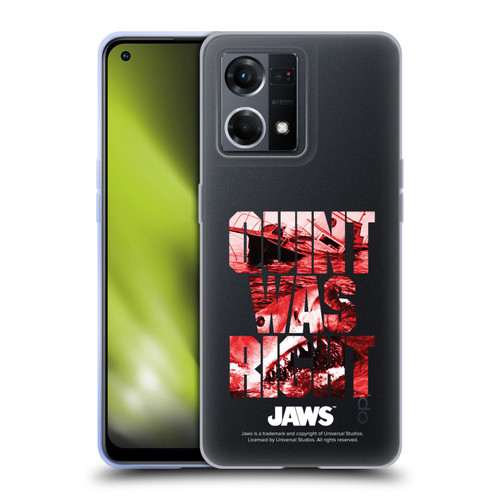 Jaws I Key Art Quint Was Right Soft Gel Case for OPPO Reno8 4G