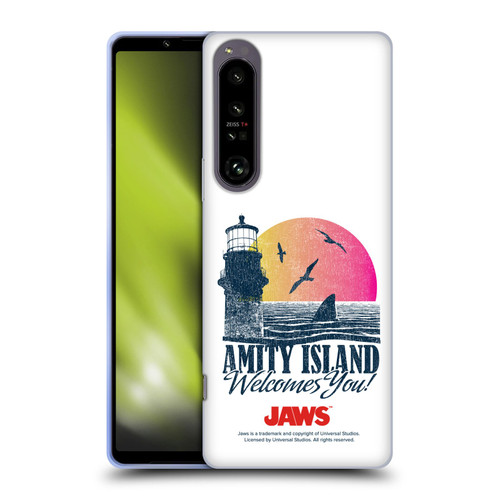 Jaws I Key Art Amity Island Soft Gel Case for Sony Xperia 1 IV