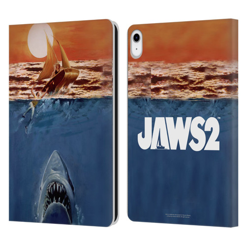 Jaws II Key Art Sailing Poster Leather Book Wallet Case Cover For Apple iPad 10.9 (2022)