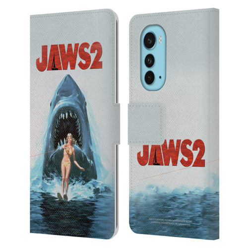 Jaws II Key Art Wakeboarding Poster Leather Book Wallet Case Cover For Motorola Edge (2022)