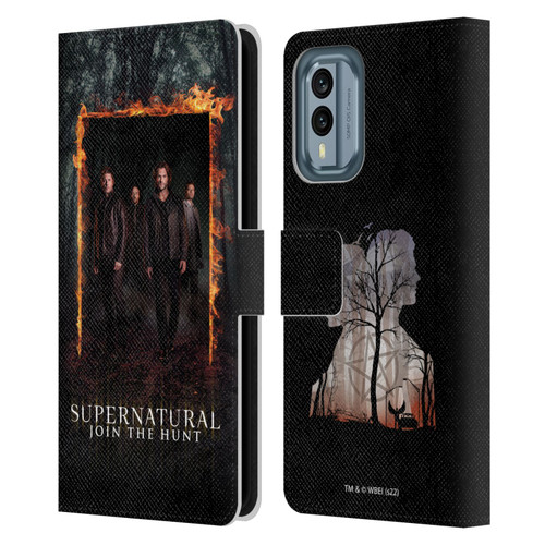 Supernatural Key Art Sam, Dean, Castiel & Crowley Leather Book Wallet Case Cover For Nokia X30