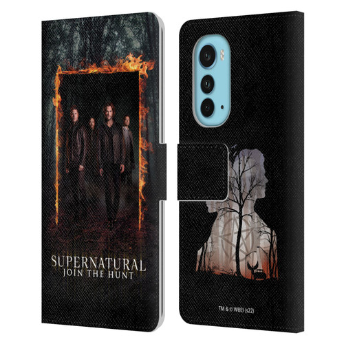 Supernatural Key Art Sam, Dean, Castiel & Crowley Leather Book Wallet Case Cover For Motorola Edge (2022)