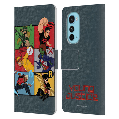 Young Justice Graphics Character Art Leather Book Wallet Case Cover For Motorola Edge (2022)