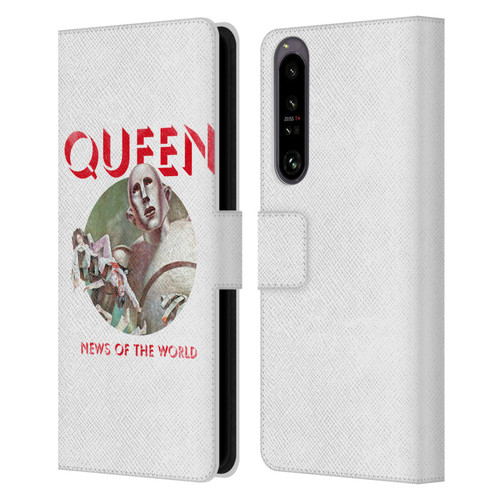 Queen Key Art News Of The World Leather Book Wallet Case Cover For Sony Xperia 1 IV