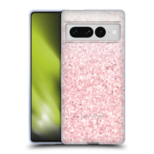 Nature Magick Rose Gold Marble Glitter Pink Sparkle 2 Soft Gel Case for Google Pixel 7 Pro