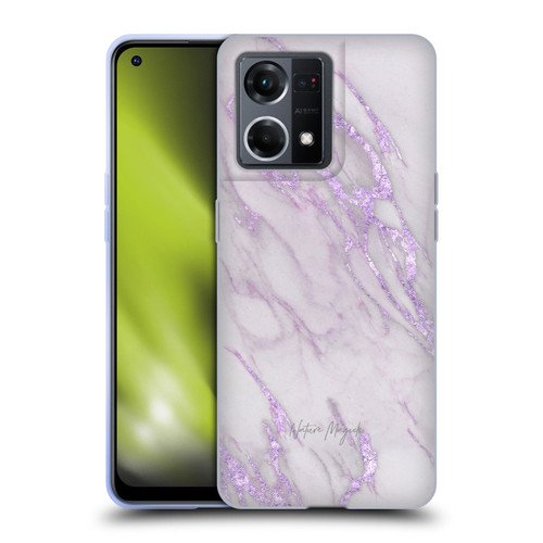 Nature Magick Marble Metallics Purple Soft Gel Case for OPPO Reno8 4G