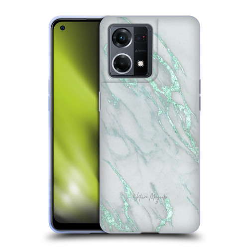 Nature Magick Marble Metallics Teal Soft Gel Case for OPPO Reno8 4G