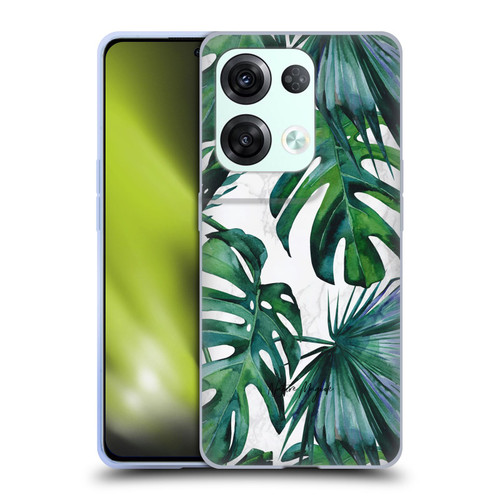 Nature Magick Tropical Palm Leaves On Marble Green Tropics Soft Gel Case for OPPO Reno8 Pro