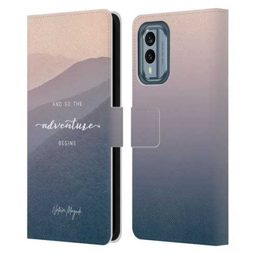 Nature Magick So The Adventure Begins Quote Mountains Leather Book Wallet Case Cover For Nokia X30
